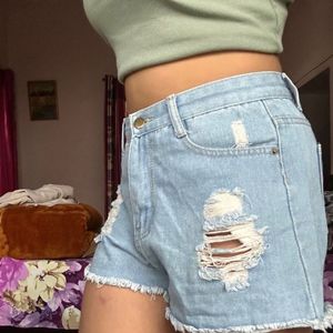 Denim Shorts By Shein