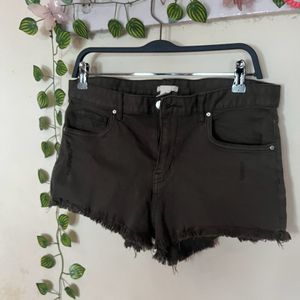 Olive Green Denim Shorts By H&m