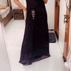 Wine Color Beautiful Floor length Dress