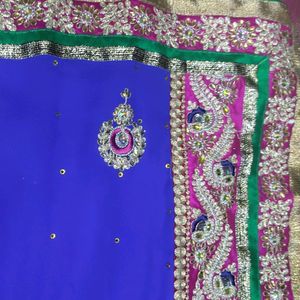 Beautiful Blue Colour Party wear Saree