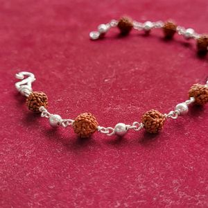 Silver Rudraksh Trendy Rakhi / Bracelet