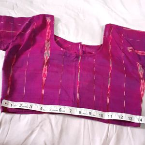 Purple Thread work Cotton Blouses Women Choli Used