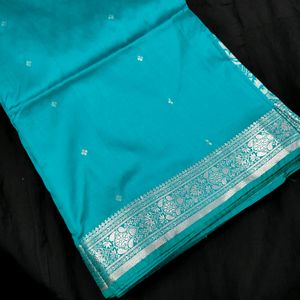 Beautiful Silk Saree (Blue/Sea Green)