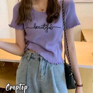 CASUAL COTTON LYRCRA TOP |LAVENDER COLOUR| WOMEN