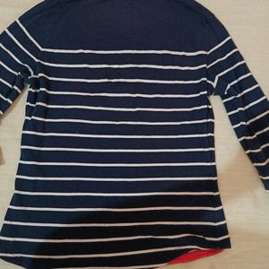 Kraus Blue & White Stripped Body T-shirt