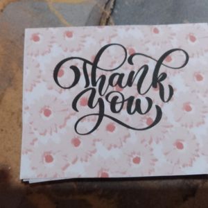 10 Piece  Of Pink Thank You Card