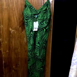 ZARA green midi dress