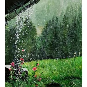 Rain Painting Made For Home Decore