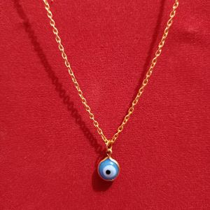 Evil Eye Gold Plated Locket With 24 Inch Chain