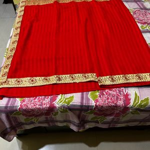 Beautiful Red Lace Saree