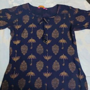 Short Navy Blue Kurti