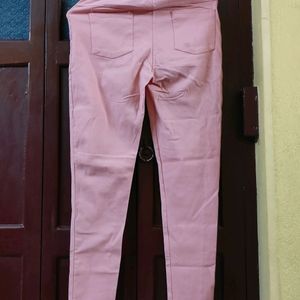 Pink Coloured Jeggings For Girls