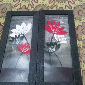 3pc Set Of Flora Paintings Without Glass