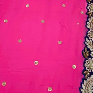 Designer Saree With Cutwork