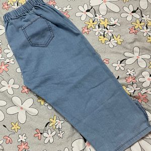 Calf Length Denim Jeggings for Women - Plus Size