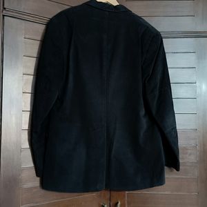 Fine Tailor Fully Stitched Men Black Blazer