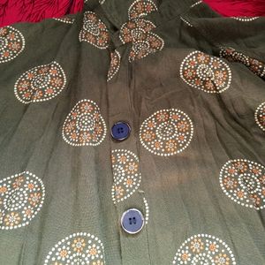 A Green Colour Kadai Work Shirt