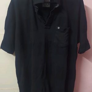 Black Cotton Polo Size XL 44 Regular Fit