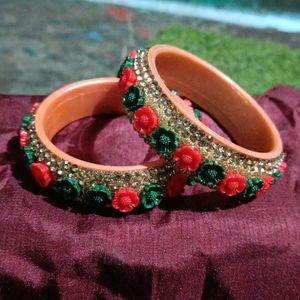 Beautiful Red Green Bangles For Women