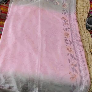 Baby Pink Silk Saree