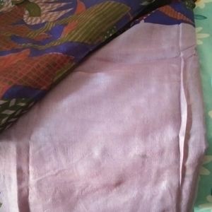 Paper Silk Purple Border Saree 💜