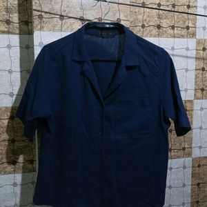 Navy Blue Colour Formal Shirt For Women