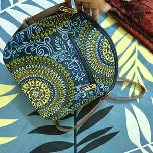 Printed Cotton Blend Sling Bag