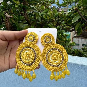 Yellow Beads Earings