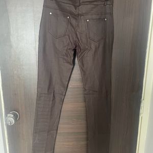 Skinny Unique Brown Leather Pants