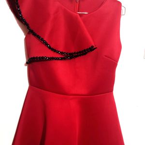 A Line Red Elegant Dress