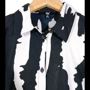 Almost New Black And White Shirt Dress By Westside