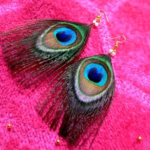 🦚Real Peacock Feathers Jewelry Set🍁🎀