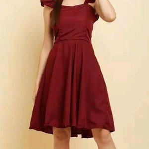 Maroon Colour Red Partywear Dress