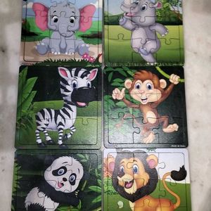 6 Set Of 9pc Wooden Puzzle