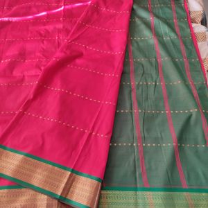 Red N Green Silk Saree