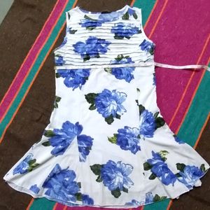 White and Blue Dress For girls