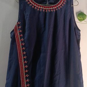 Party Wear Emboried Side Cut Shiffon Kurti