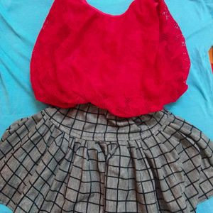 Baby Girl dress top Skirt Combo Set