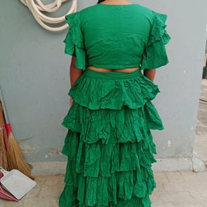 AACHHO Women's Stylish Green Lehnga Choli