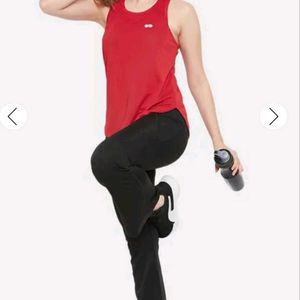 Clovia Dry Fit Red Tank Top