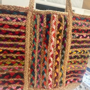 Brand new Cute Jute Bag With Colourful Hand Work