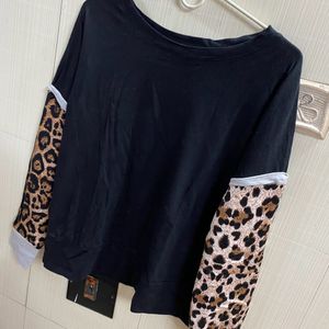 Black Leopard Print Sweatshirt