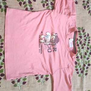 Peach Women Crop TShirt ,