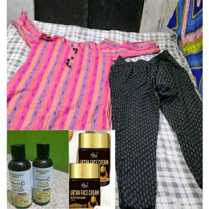 Cotton Suit With Pant And Face Wash