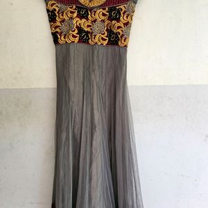 Anarkali Kurta Set Grey