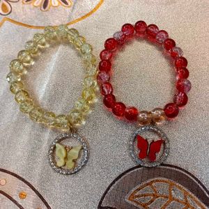 Pack Of 10 Glass Beads Charms Bracelets