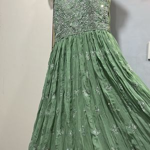 Mirror Embroidery Full Length Gown