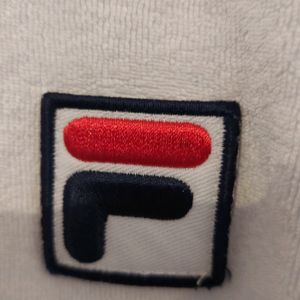 Fila White t shirt with blue and red accents