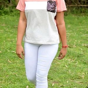 Colour Block Peack T-shirt