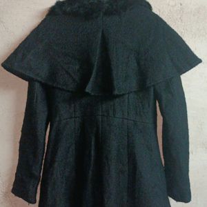 Fur Collar Coat Black Beauty Wollen Jacket